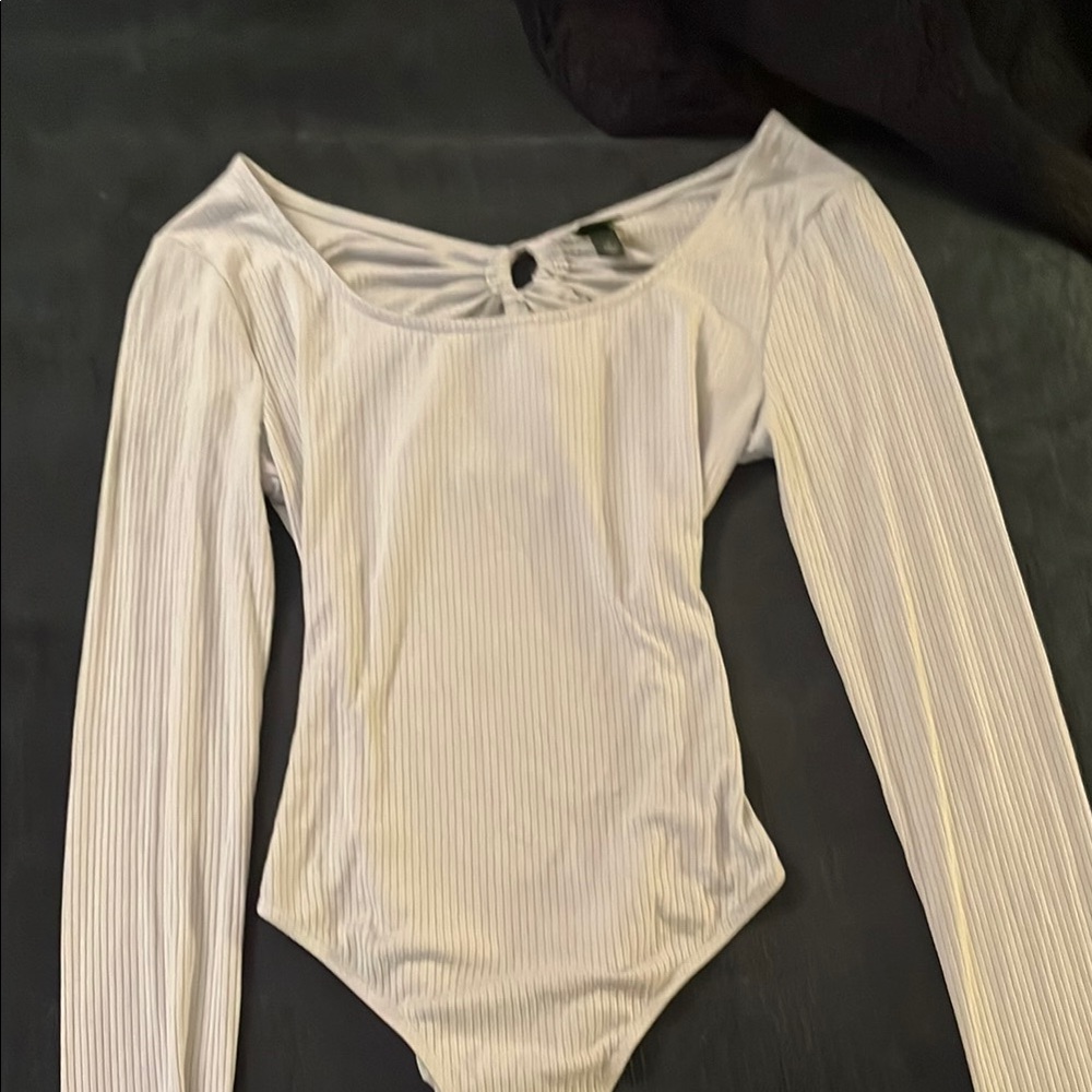 Wild Fable Ribbed Light Blue Bodysuit